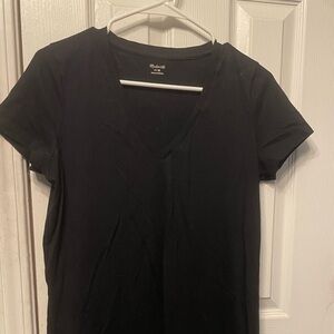 Madewell Black Short Sleeve V-Neck Tee